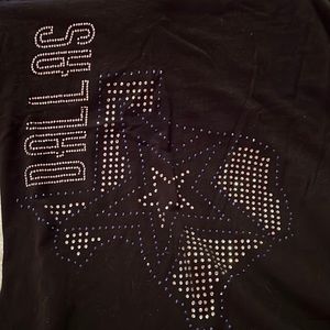 Dallas Texas V Neck Rhinestone T-shirt S‎